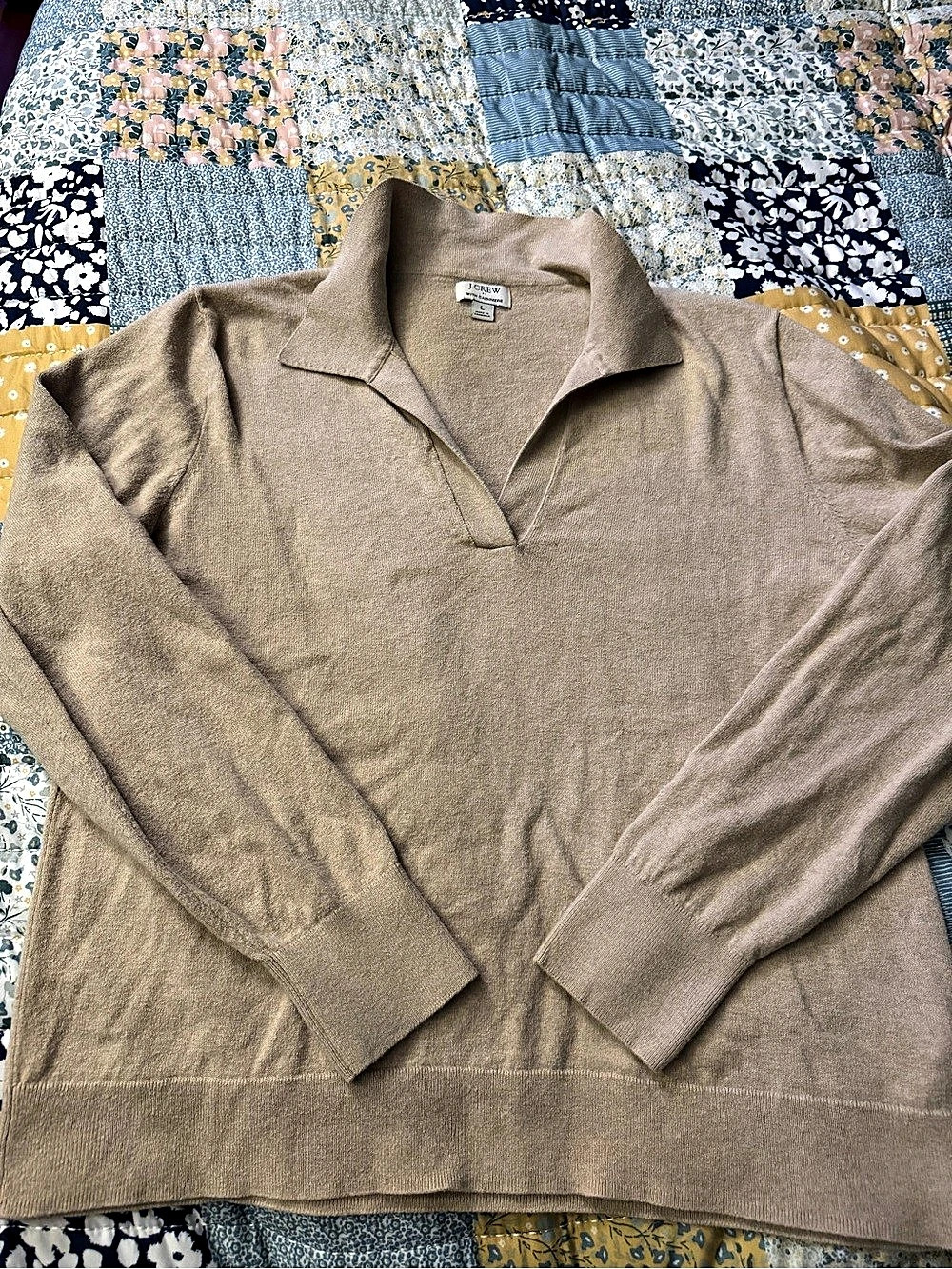 J.Crew Cashmere V-Neck Sweater Brown Large